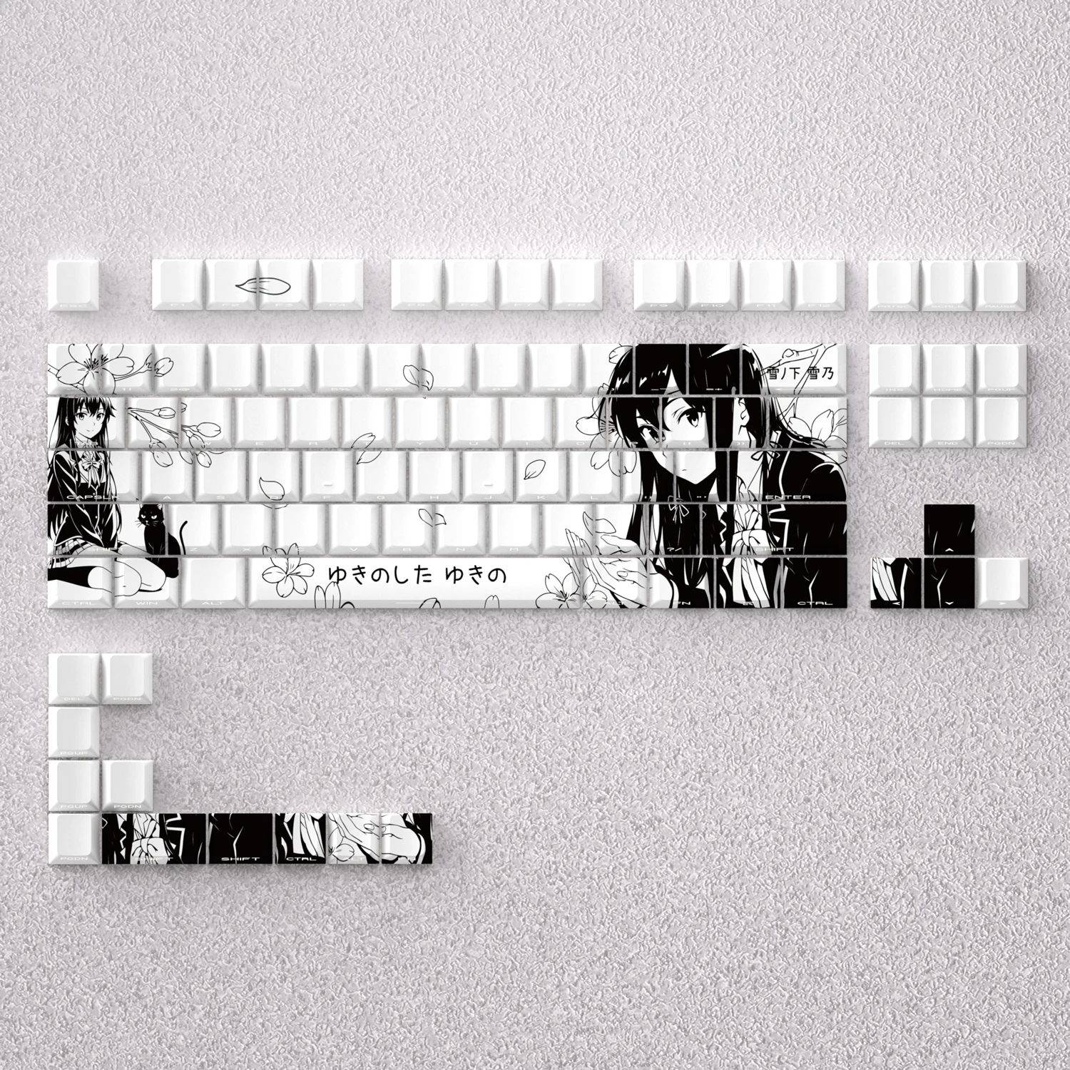 Klawisze Yukinoshita Yukino Anime Białe 73/98 Klawiszy PBT Barwione Sublimacyjnie Cherry do Klawiatury Mechanicznej AULA F75 Ajazz Game PC — zdjęcie produktu 4