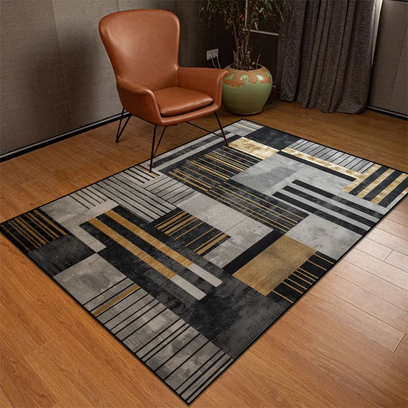 

Geometric Carpet for Living Room Light Luxury Washable Home Balcony Bedroom Decor Non-slip Floor Mat Parlour Sofa Large Area Rug