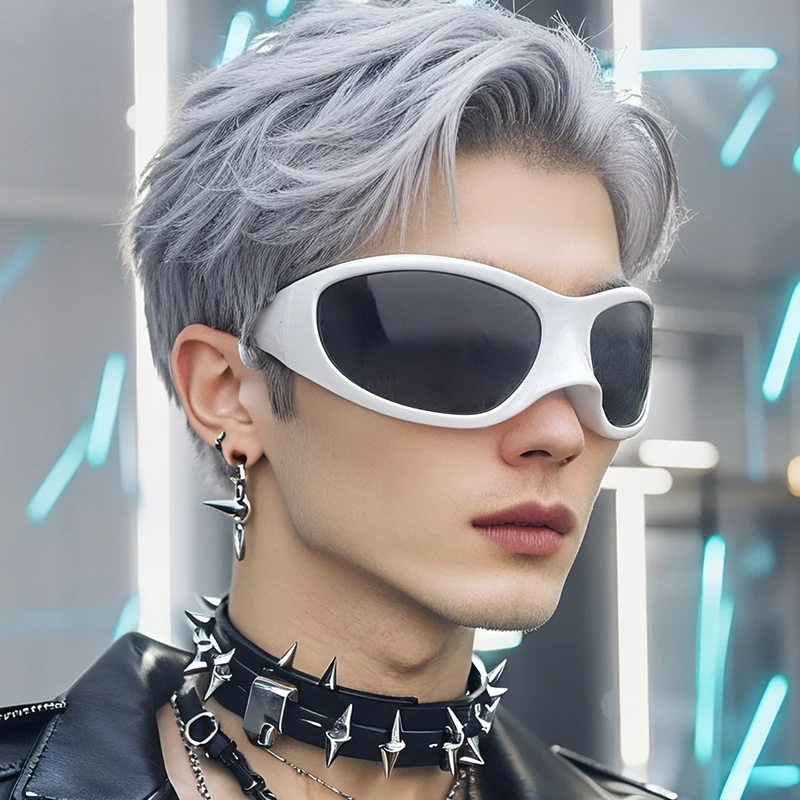 

New Fashion Y2K Punk Sunglasses Women Men 2025 Luxury Brand Designer Trendy Sun Glasses Vintage Oversized Steampunk Sun Glasses