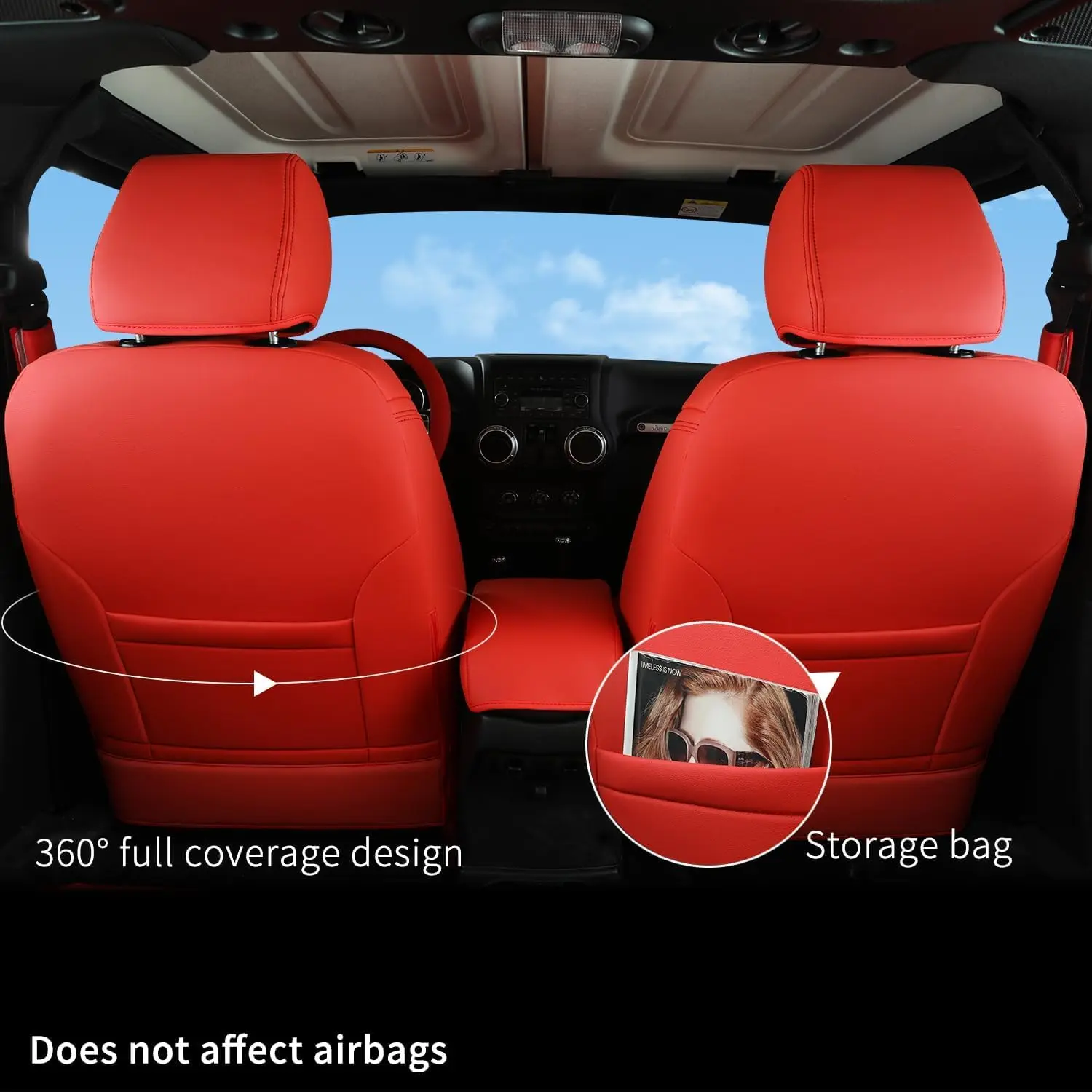 Custom Car Seat Covers For Jeep Wrangler 2/4 Door JK Sport Sahara Rubicon Freedom Willys Wheeler 2013 2014 2015 2016 2017 Cover