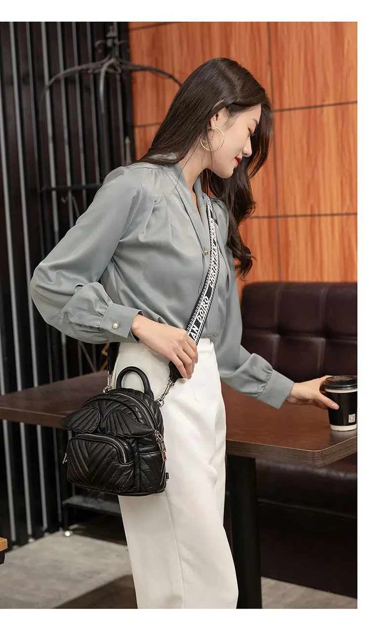 JIAERDI Harajuku Wing Mini Backpack Women Sweet Fairycore Aesthetic Leather Chic White Backpacks Ladies Lolita Cute Y2k Mochila
