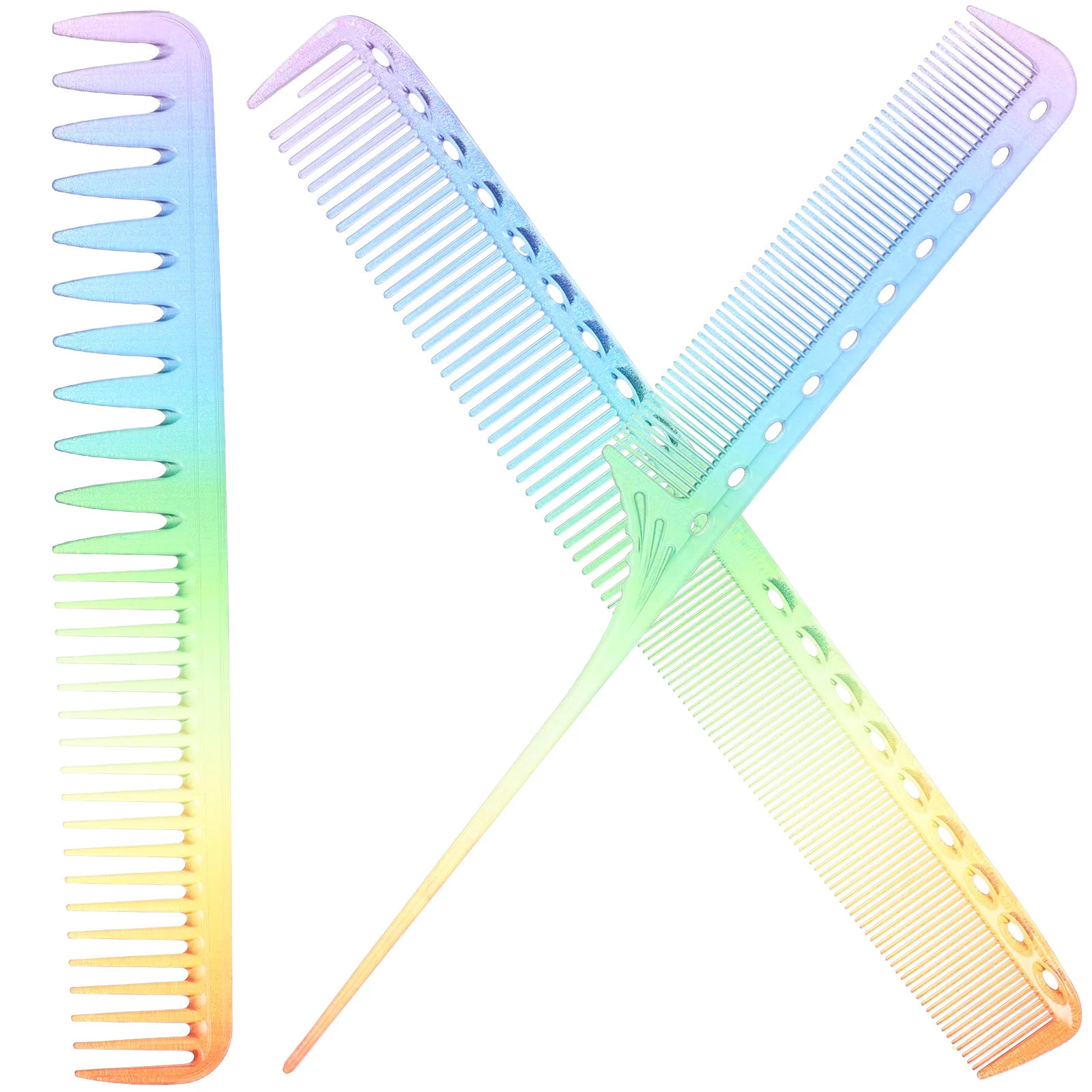 

3 Pcs Hairdressing Comb Ergonomic Handle Styling Tooth Fine Cutting Safe for Salon Home Use Kids Combs Promote Circulation