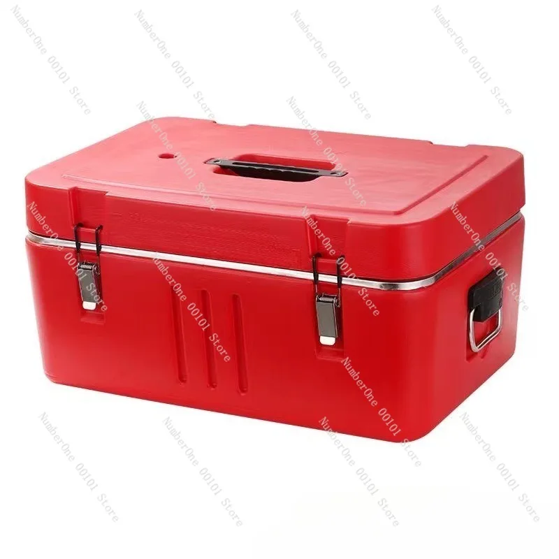 60L Stainless Steel Insulated Food Transport Box Commercial Cooler Warmer Container Portable Compartment Thermal Storage Bin