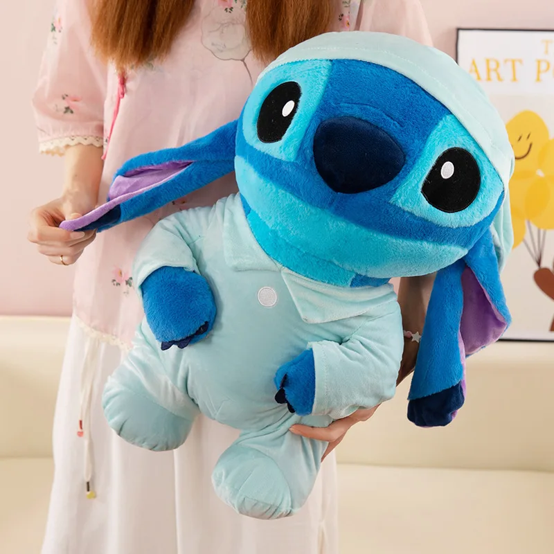 Kawaii Stitch Knuffel Schattige gevulde pop in kleding met cape voor kinderen Verjaardagscadeau Zacht knuffeldier Interstellaire baby