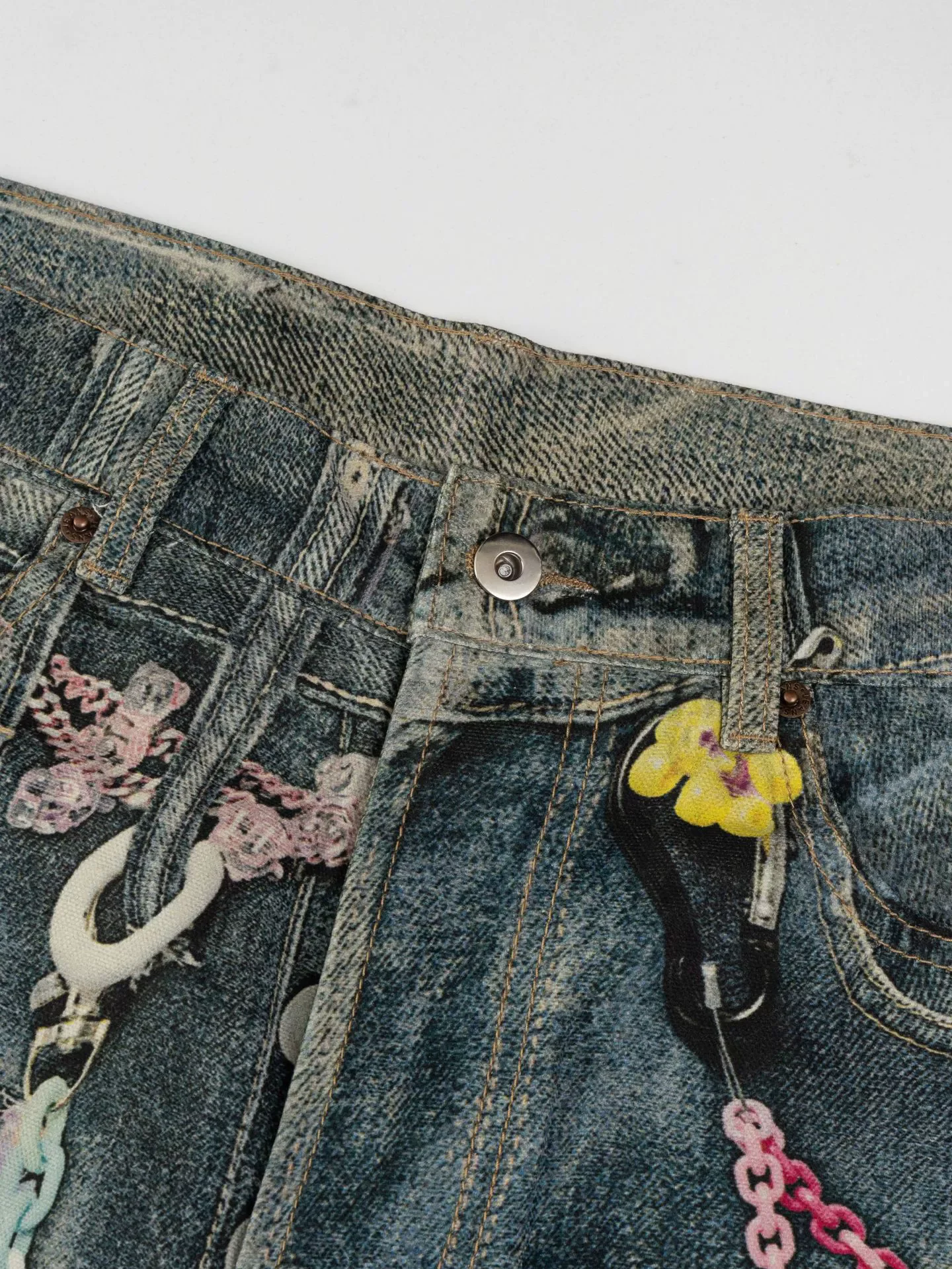 2025 ใหม่ Candy CHAIN เก่าล้าง DENIM ซิป SLIM FIT ตรงกางเกงกางเกงยีนส์ผ้าฝ้าย DENIM กางเกงกางเกงยีนส์ขนาด XS-XL # N018