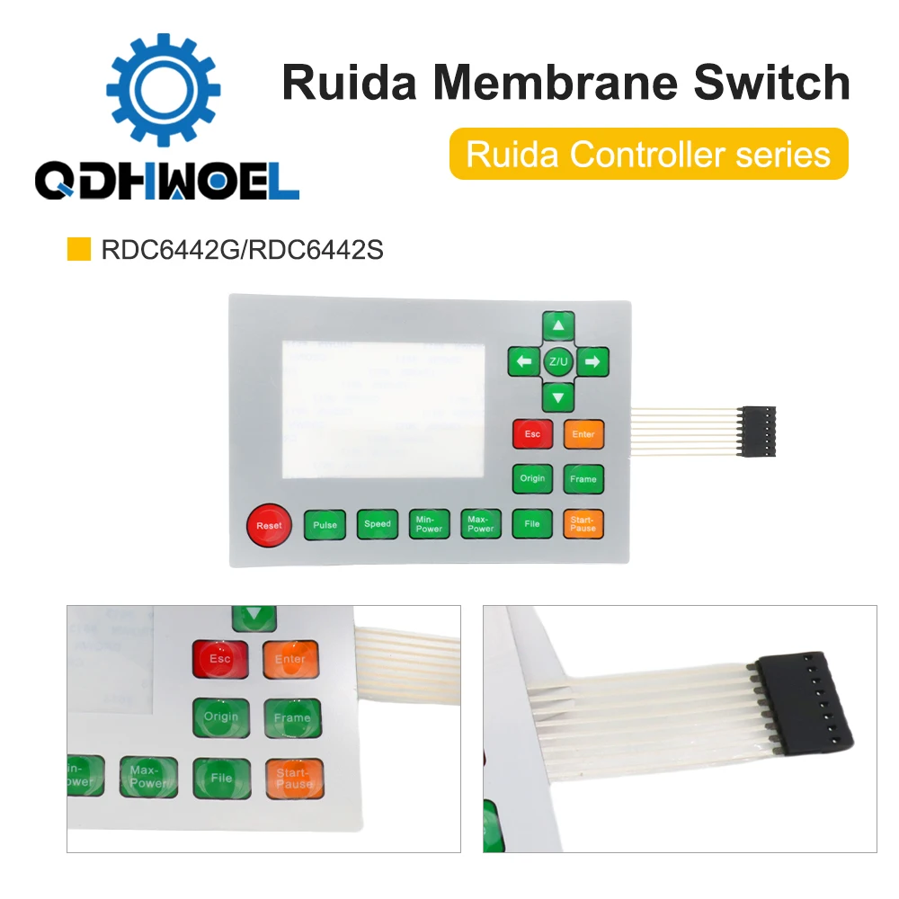 QDHWOEL Ruida بطاقات التحكم غشاء التبديل ل RDLC320-A RDC6332M RDC6442S RDC6332G RDC6442G لوحات مفتاح فيلم قناع لوحة المفاتيح