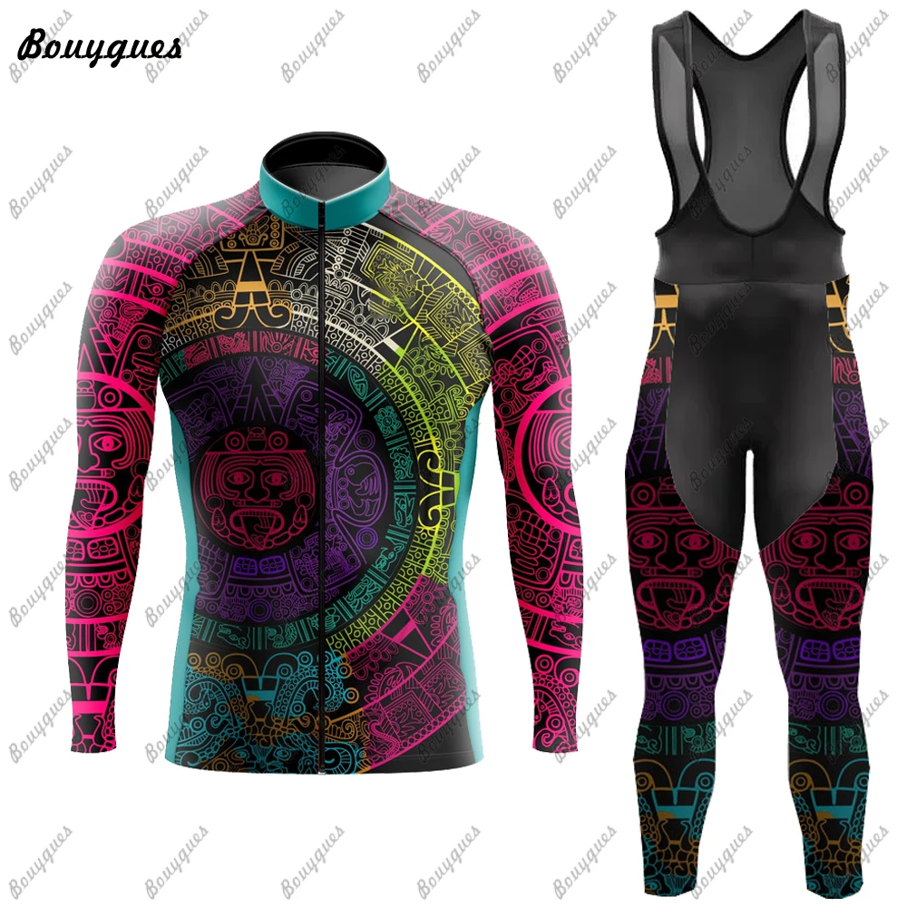 2023 Mexico Winter Fleece Pro Cycling Jersey Set Mountian Bicycle Clothes Wear Ropa Ciclismo Racing Bike Clothing Cycling Set
