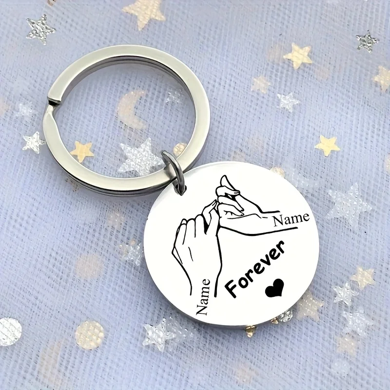 Personalized Valentine's Keychain, Custom Couple Gift