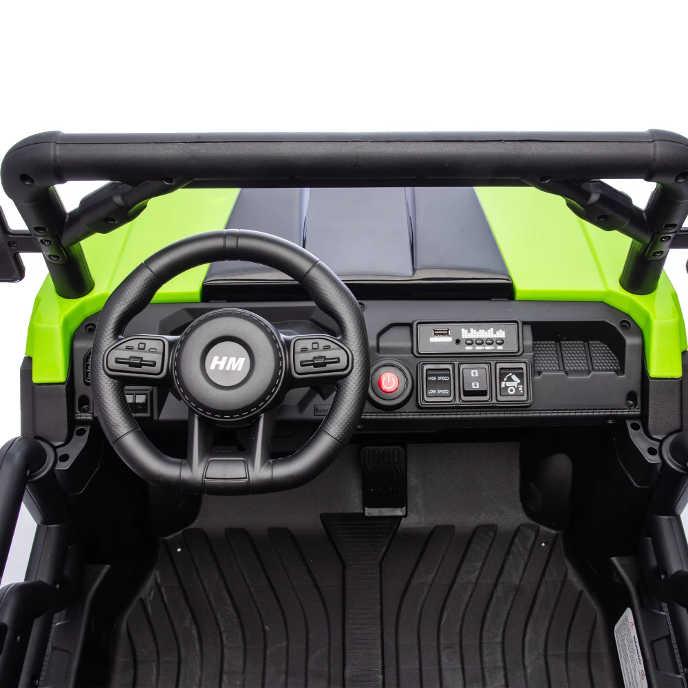 24V 4WD 2-Seater Kids Electric Dump Truck, 6-Wheel Ride On UTV with Remote Control, Music, Bluetooth, USB, for Ages 3+