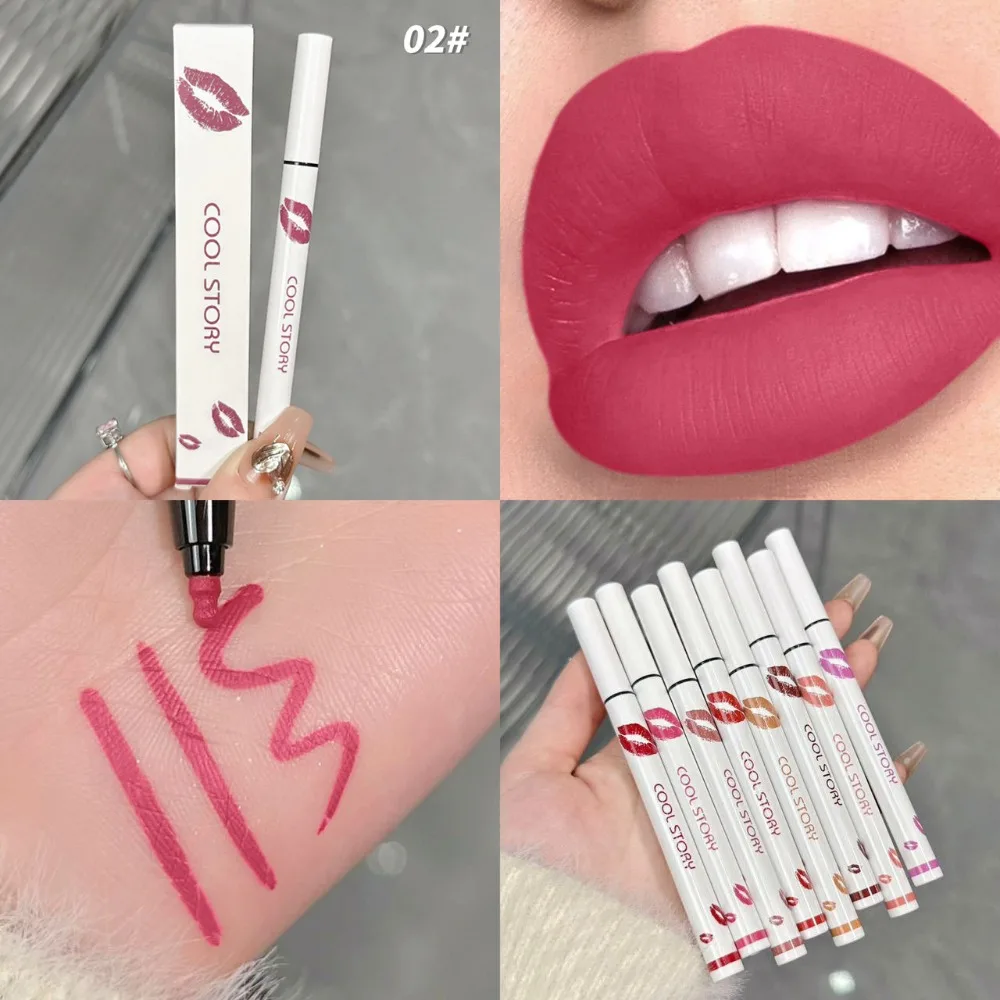 Hot Longwear Liquid Lip Liner Rossetto impermeabile ad asciugatura rapida Rossetto liquido 2 in 1 a lunga durata per il trucco delle labbra