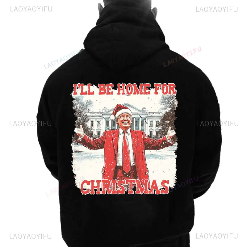 Let's Go Kamala Trump Christmas Sweater Unisex Hoodie Fashion Vintage 2024 Christmas Trump Casual Streetwear Man Winter Hooded