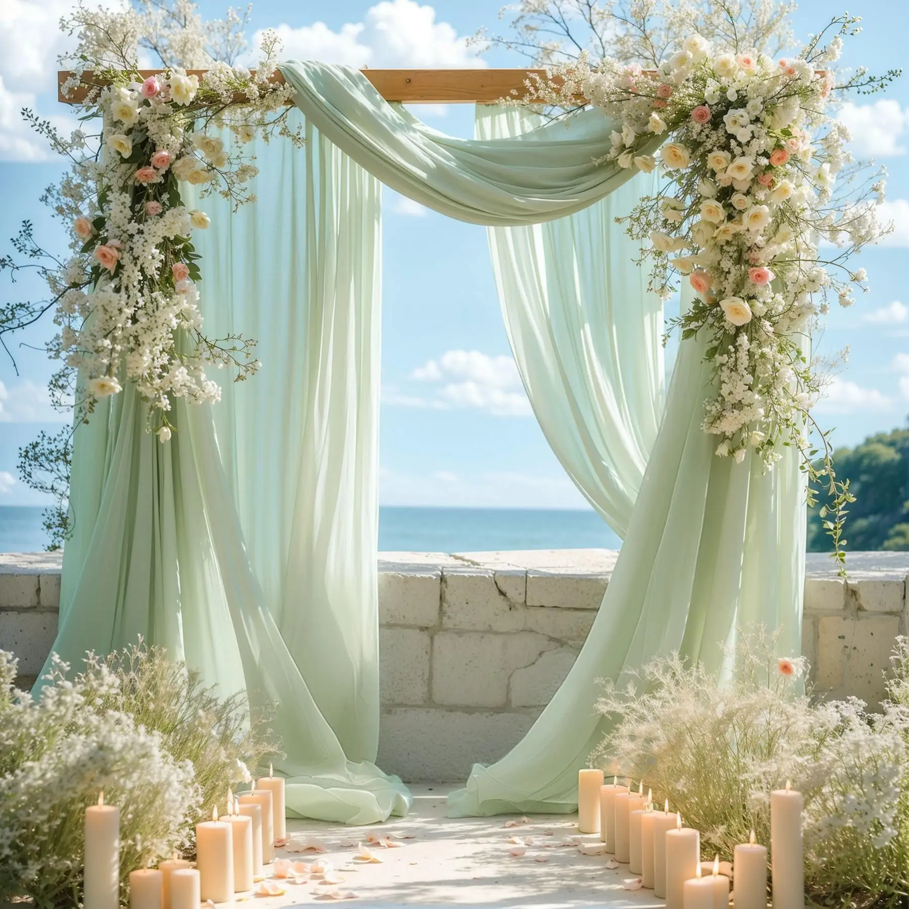 

Wedding Arch Draping Fabric, Sheer Drapes Outdoor Curtain for Wedding Ceremony Baby Bridal Shower Arch Ceiling Backdrop Decor