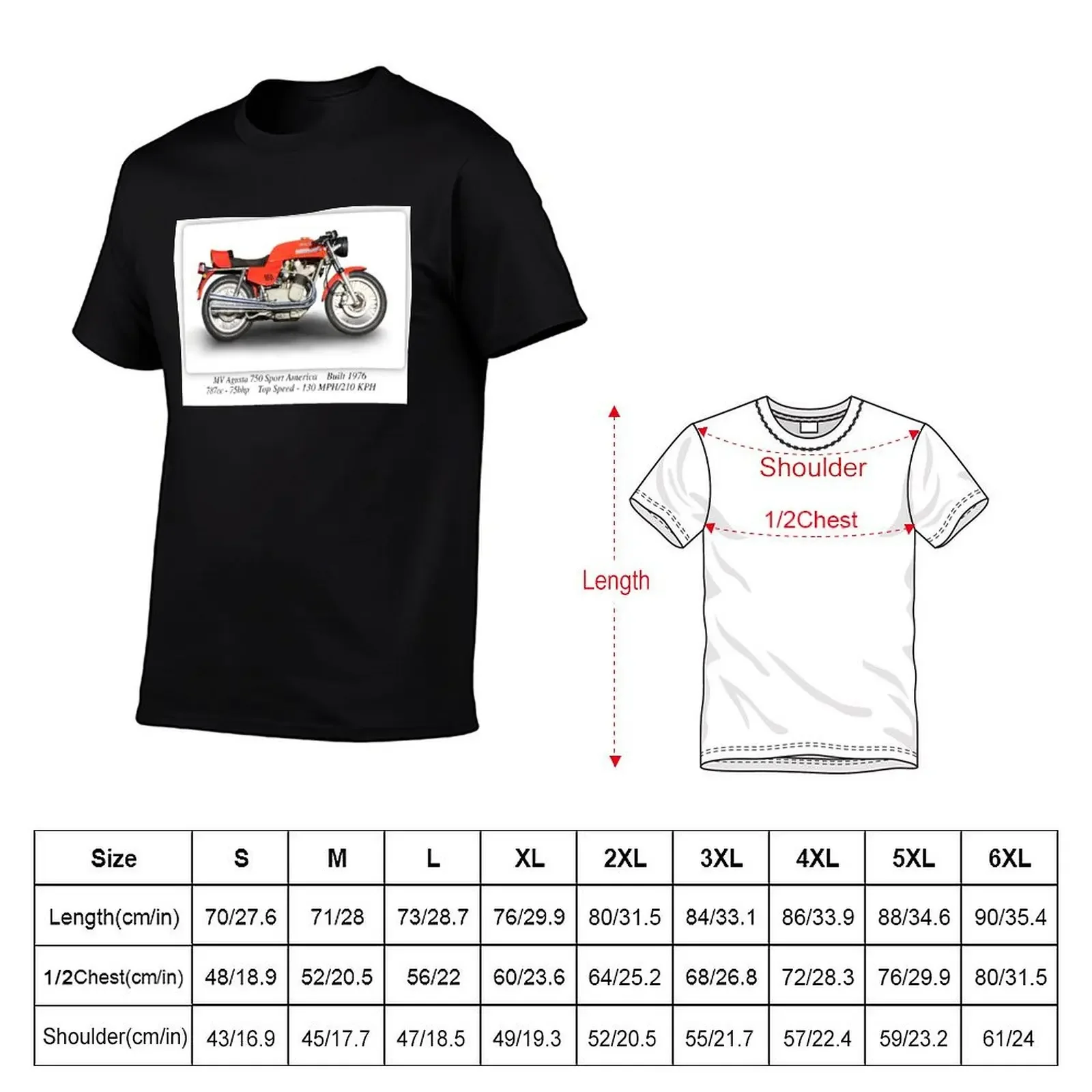 MV Agusta 750 Sport America - A3 Print Poster on Photographic Paper T-Shirt graphic shirts blacks plain white t shirts men