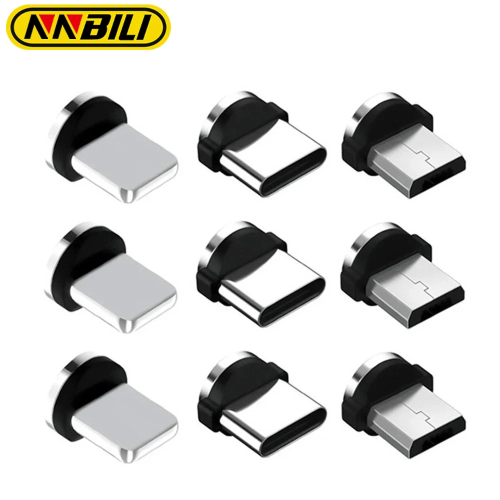 NNBIL 5 Pcs 360 Rotation Magnetic Tips For Mobile Phone Charge Replacement Parts To Use Durable Converter Charging Cable Adapter