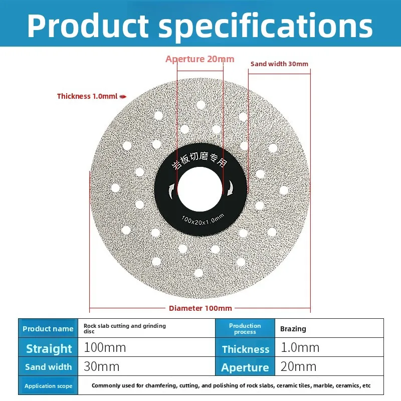ceramic tile trimming and grinding dual-purpose flat grinding piece 45 chamfered oblique cutting angle grinder grinding piece