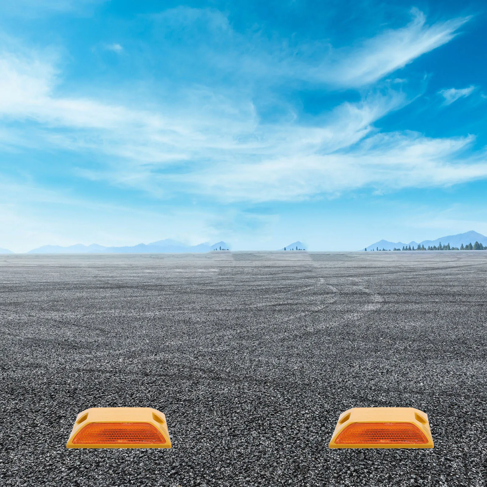 2Pcs Reflective Driveway Markers Sturdy Road Studs for Path Walkway Parking Lot Night Visibility Driveway Markers