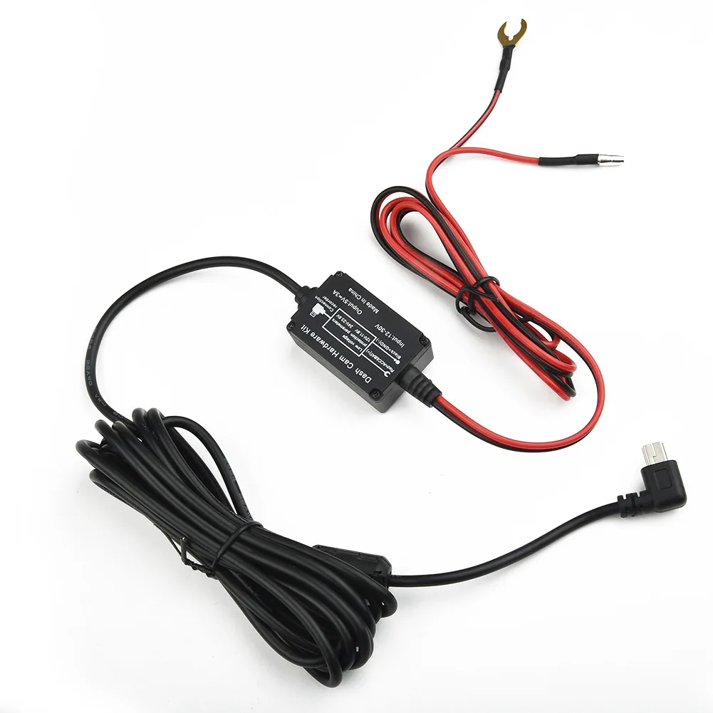 Continuous Power Supply Kit for Mini USB For Dash Cams with Fuse Box Connection and 5V 2A Output for Parking Mode