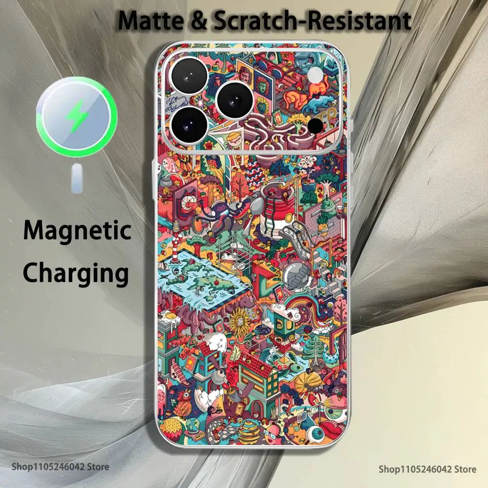 Game Wheres W-WallyS Waldo Book Transparent White Phone Case For iPhone 17,16,15,14,13,12,11,Pro,Max Magnetic Wireless Charging