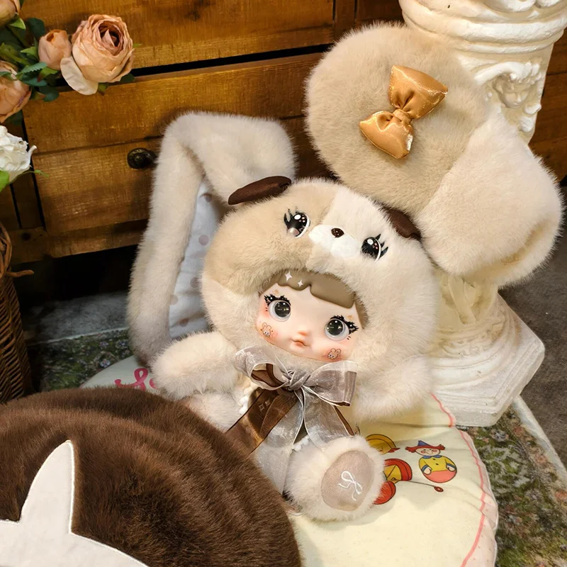 Em estoque genuíno nommi 400% cogumelo chapéu série caixa cega decoração para casa pequeno coelho boneca feriado surpresa giftcute brinquedo de pelúcia