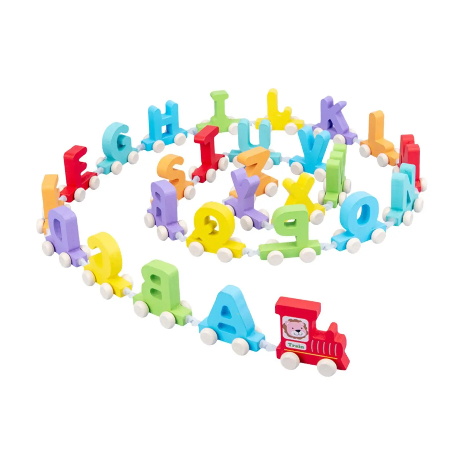 

Wood Train Set Sensory Skills Alphabet Abc for Toddler Kids Holiday Gift