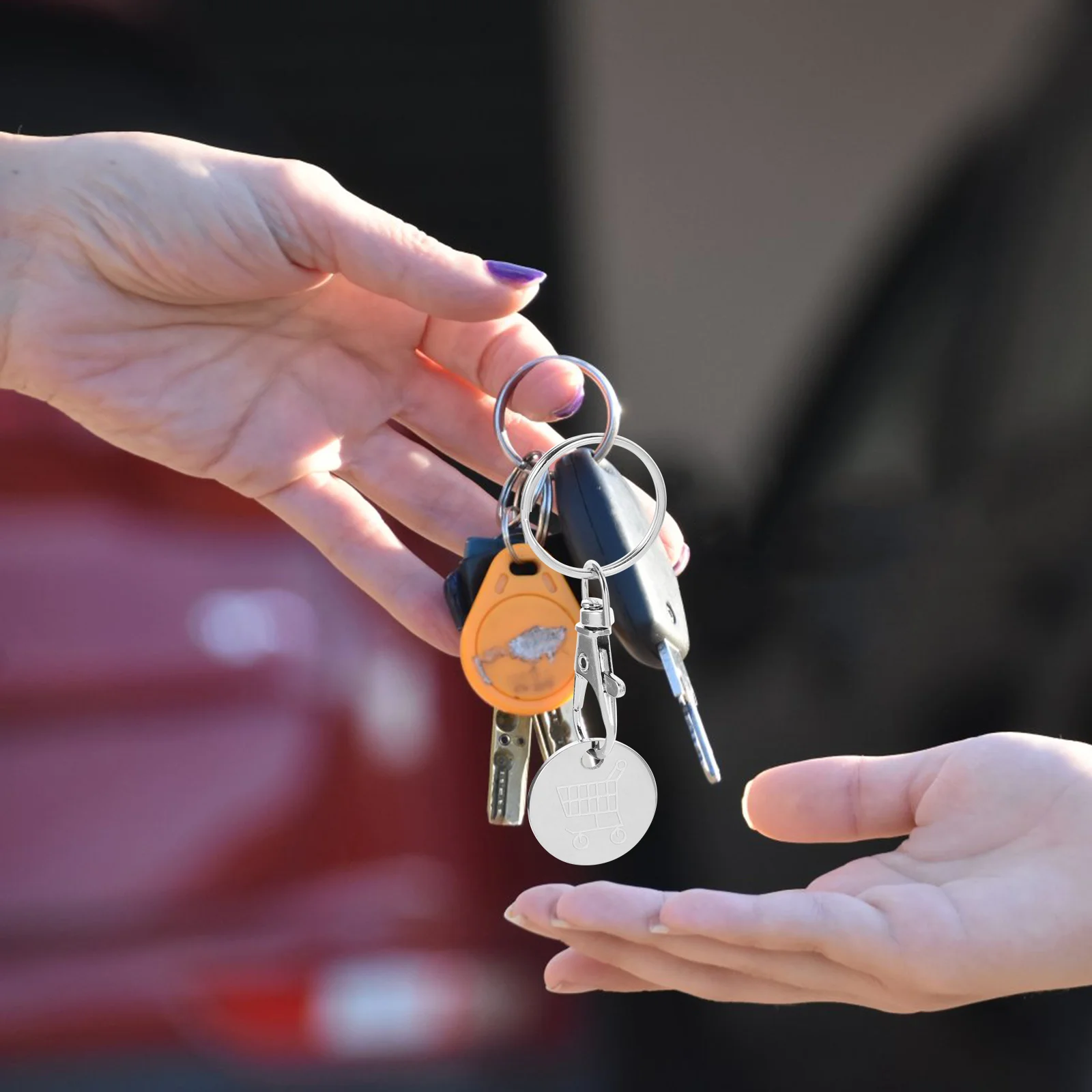 Shopping Trolley Token Keychain, pingente para supermercado carrinho chaveiro