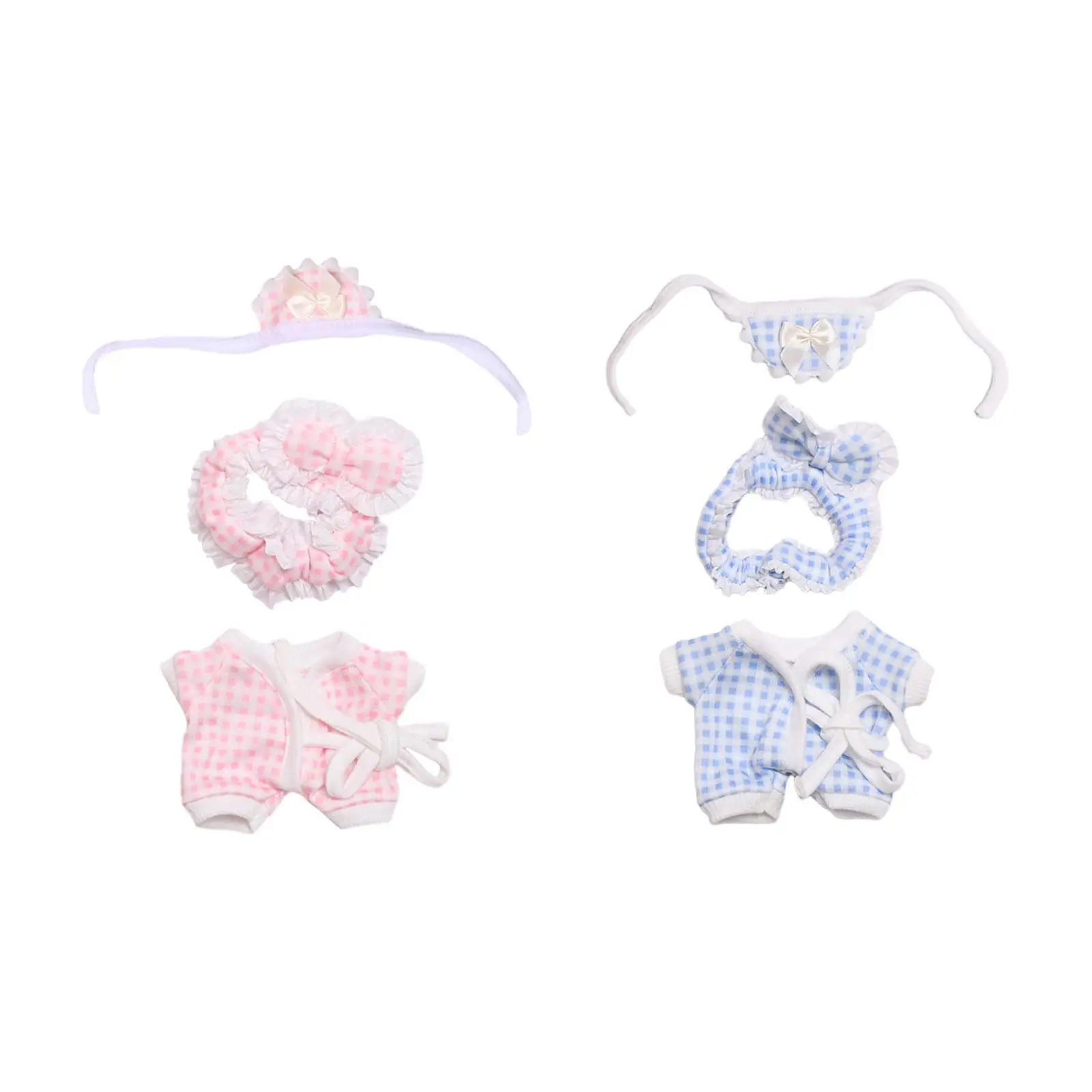 

Dolls Plaid Pajamas Easy to Put on and Take Off Doll Sleepwear for 17cm Dolls Dress up Baby Doll Fashion Doll Thanksgiving Gifts