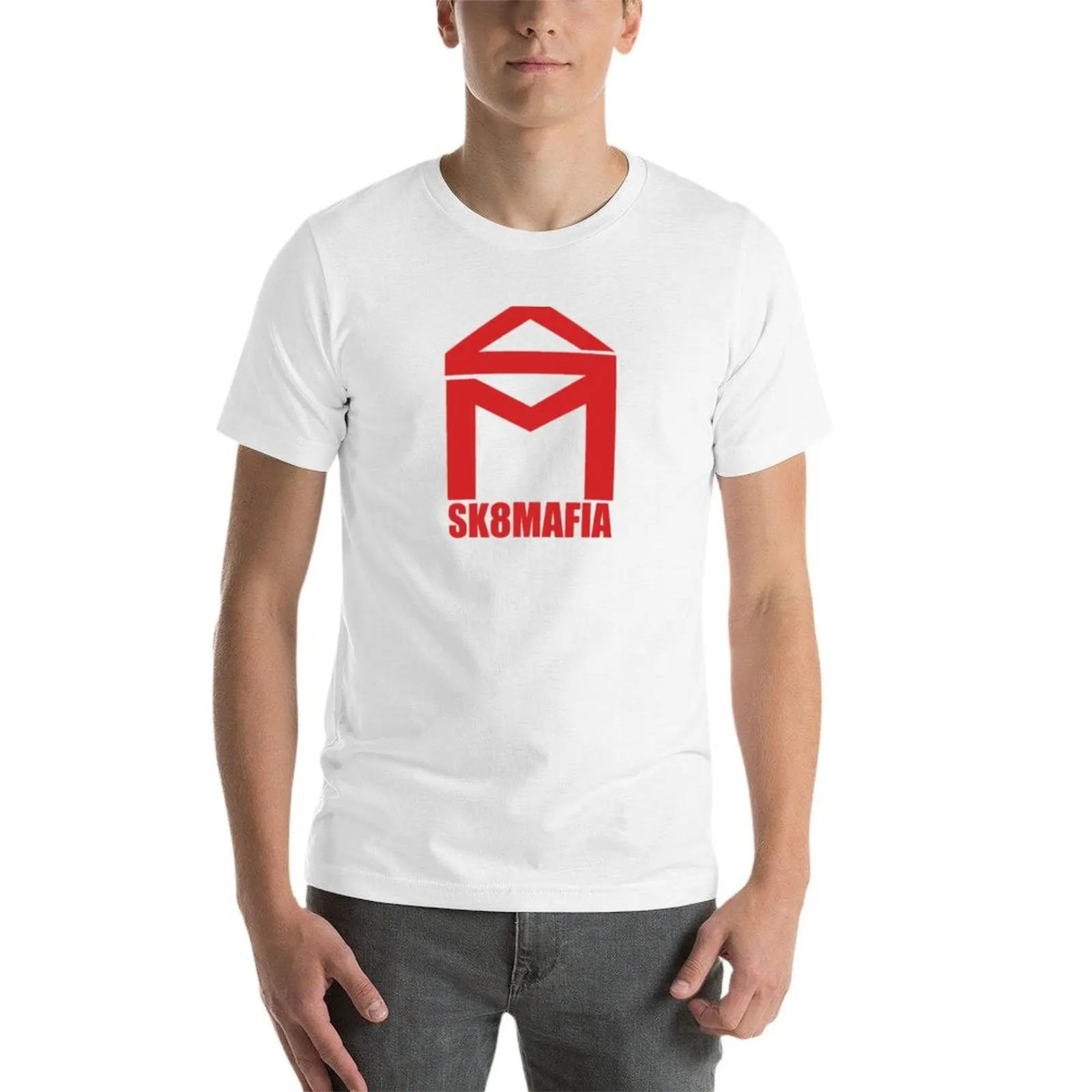 Sk8mafia تي شيرت كلاسيكي رجل تي شيرت القطن تي شيرت للرجل الجرافيك مضحك تي شيرت للرجل القطن تي شيرت