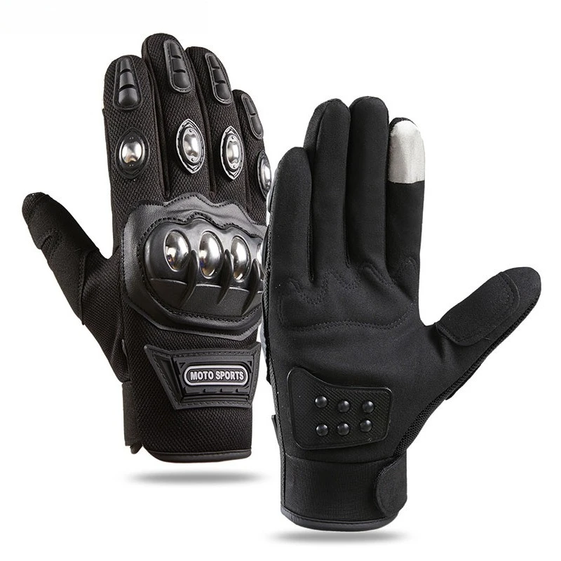 Motorcycle Gloves Men Tactical Cycling MTB Stainless Steel Knuckle Impact Protection Anti Slip Motocross Outdoor Gloves