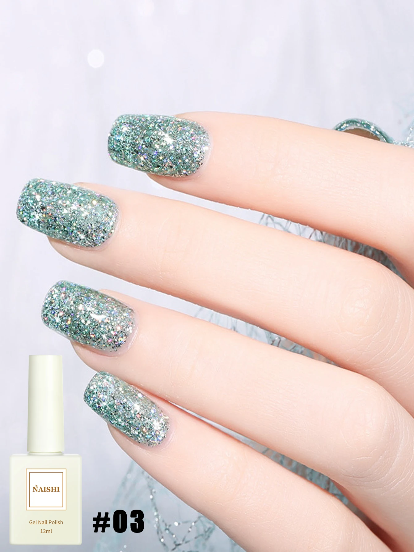 4 Uds 2025 nueva moda decoración de moda para uñas terapia UV brillo colorido lentejuelas de diamante triturado esmalte de uñas en Gel, dura para