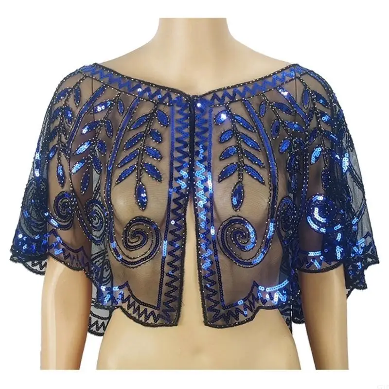 

C71F Блестящие сетчатые свадебные шали, солнцезащитные шорты, шаль, элегантная винтажная шаль, накидка