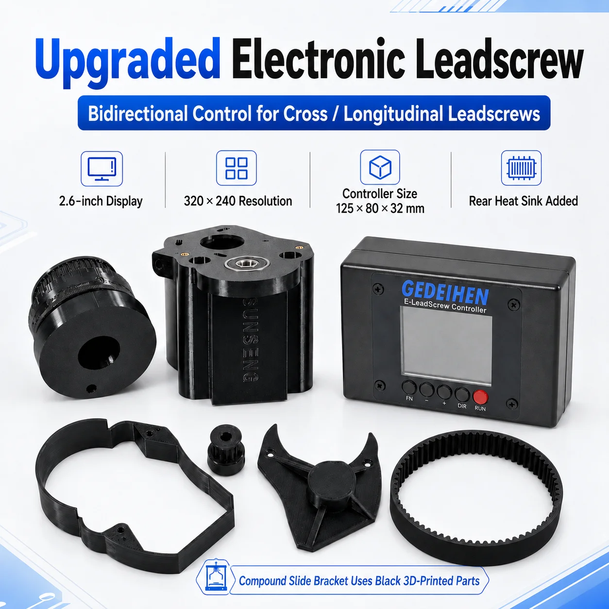 Electronic Lead Screw Upgrade Kit Dual-Axis Change Gear Controller for WM210V BHC210 HS210 JY210V CTC210 Lathe