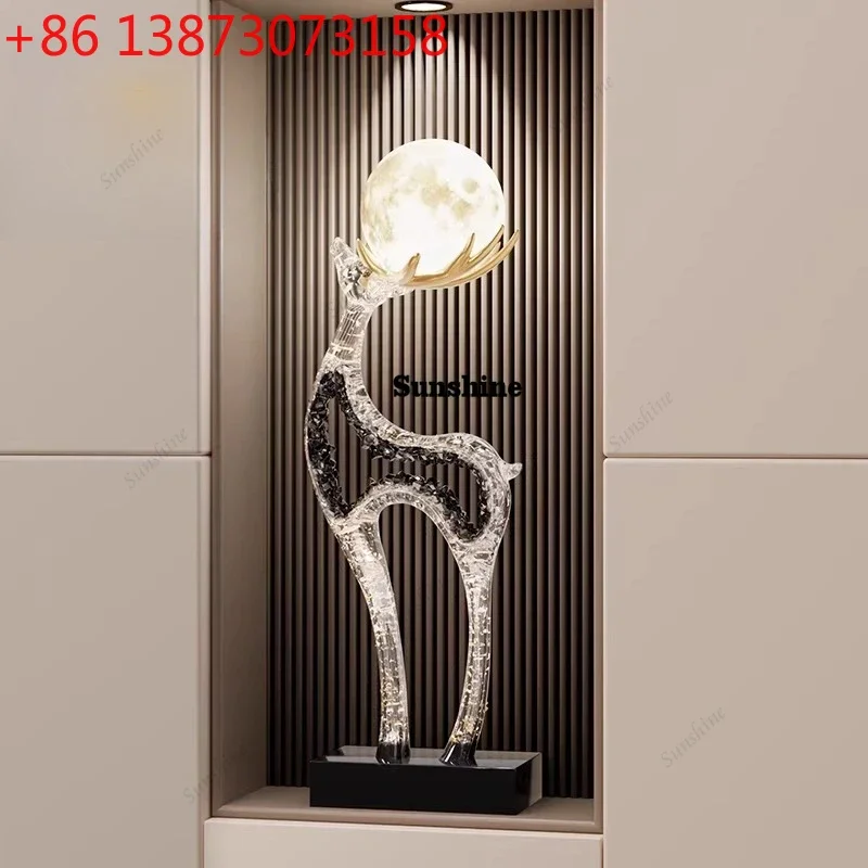 Entrance ornament light luxury high-end lucky deer entry vertical niche decoration handicrafts  FT