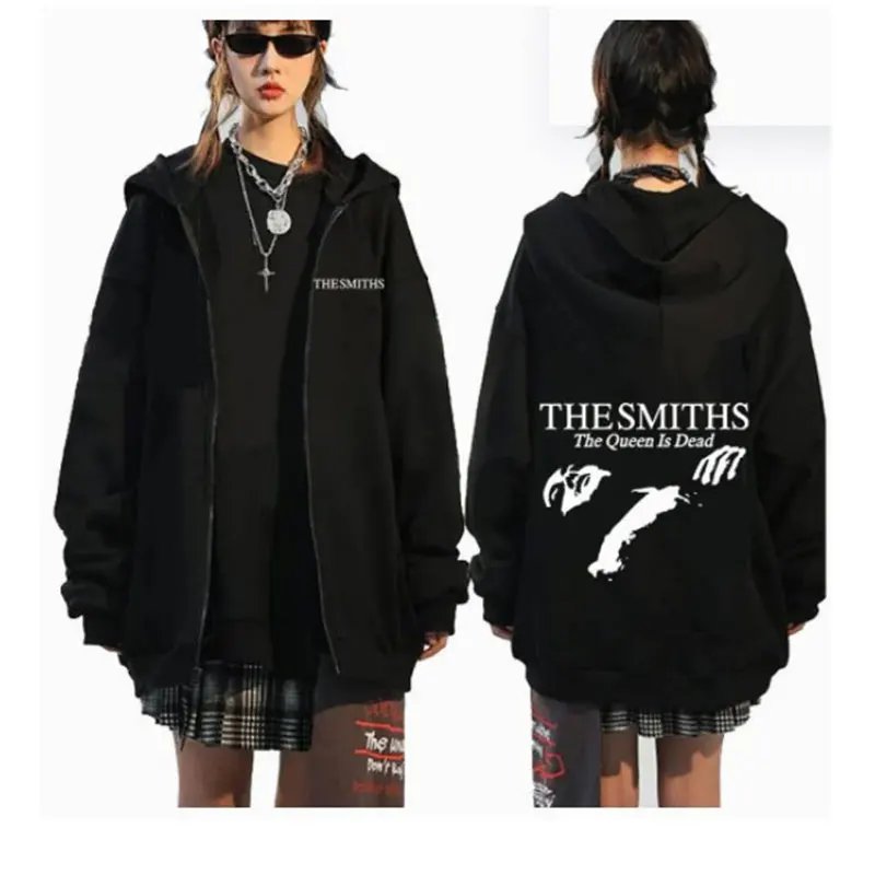 Zipper Hoodie The Smiths The Queen Is Dead Men\'s Fashion Vintage Zip Up Hooded Sweatshirt Harajuku Casual Oversized Jacket Coats