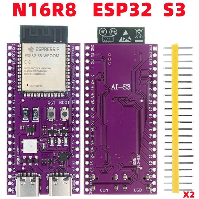 ESP32 ESP32-C3 AI-C3 ESP32-C3-DevKitM-1 ESP32-C3-MINI-1 AI-S3 ESP32-S3 N16R8 ESP32-S3-DevKit C Dual Type-C USB development board