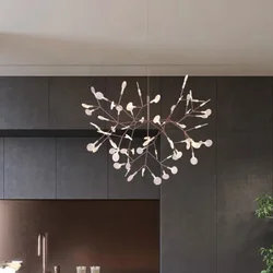 Nordic Circular Living Room Kitchen Corridor Postmodern Chandelier Tree Branch Design Firefly Light LED Light