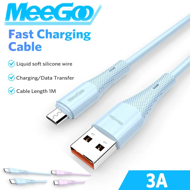 

MeeGoo Fast Charging Cable PD USB A to USB C Cable 3A Fast Charging USB to Tpye C Cable Multifunctional For all Phone tablets