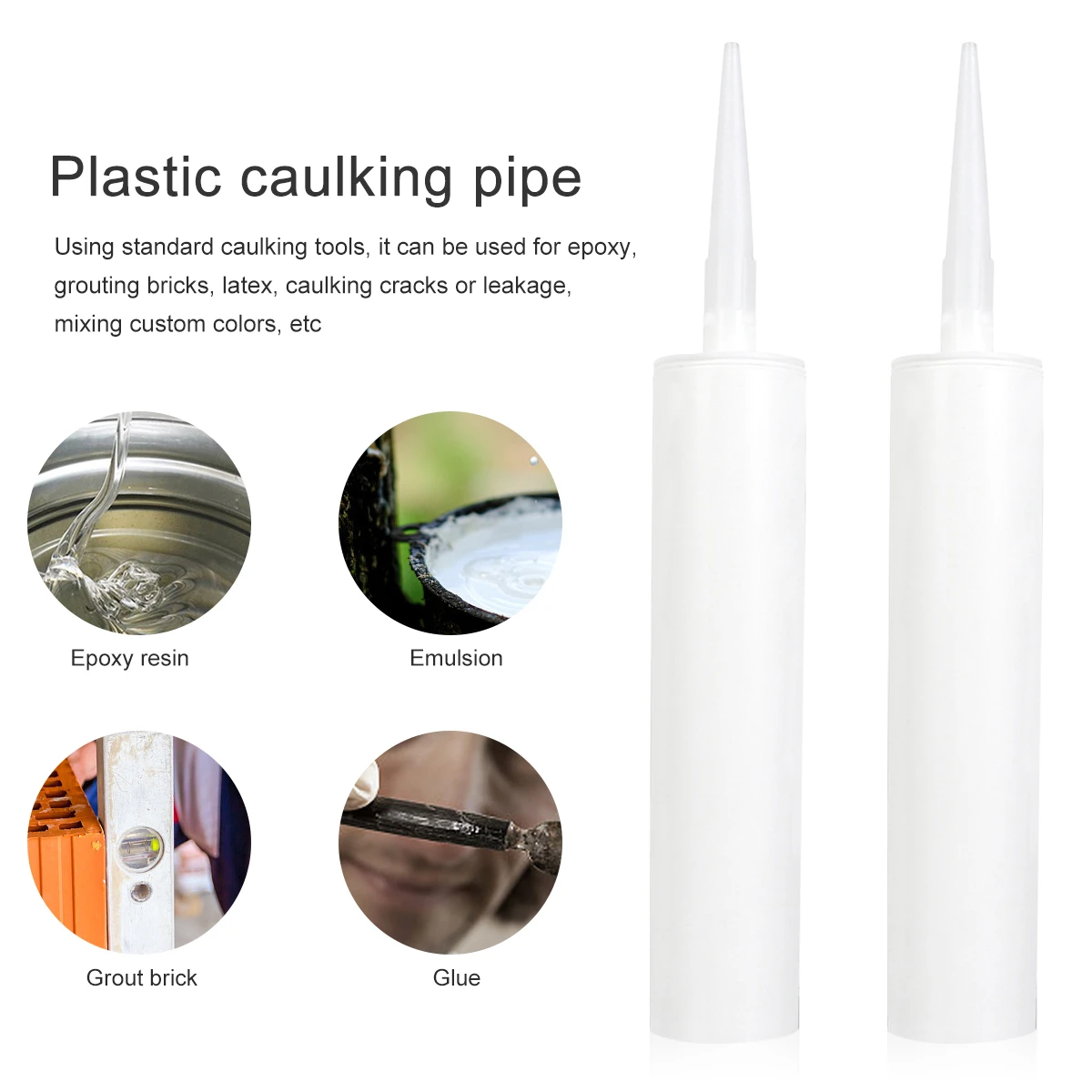 

5 pcs White Caulk Tubes Construction Tool Refillable Sealant for Home Supplies Construction Tools Tile Grout