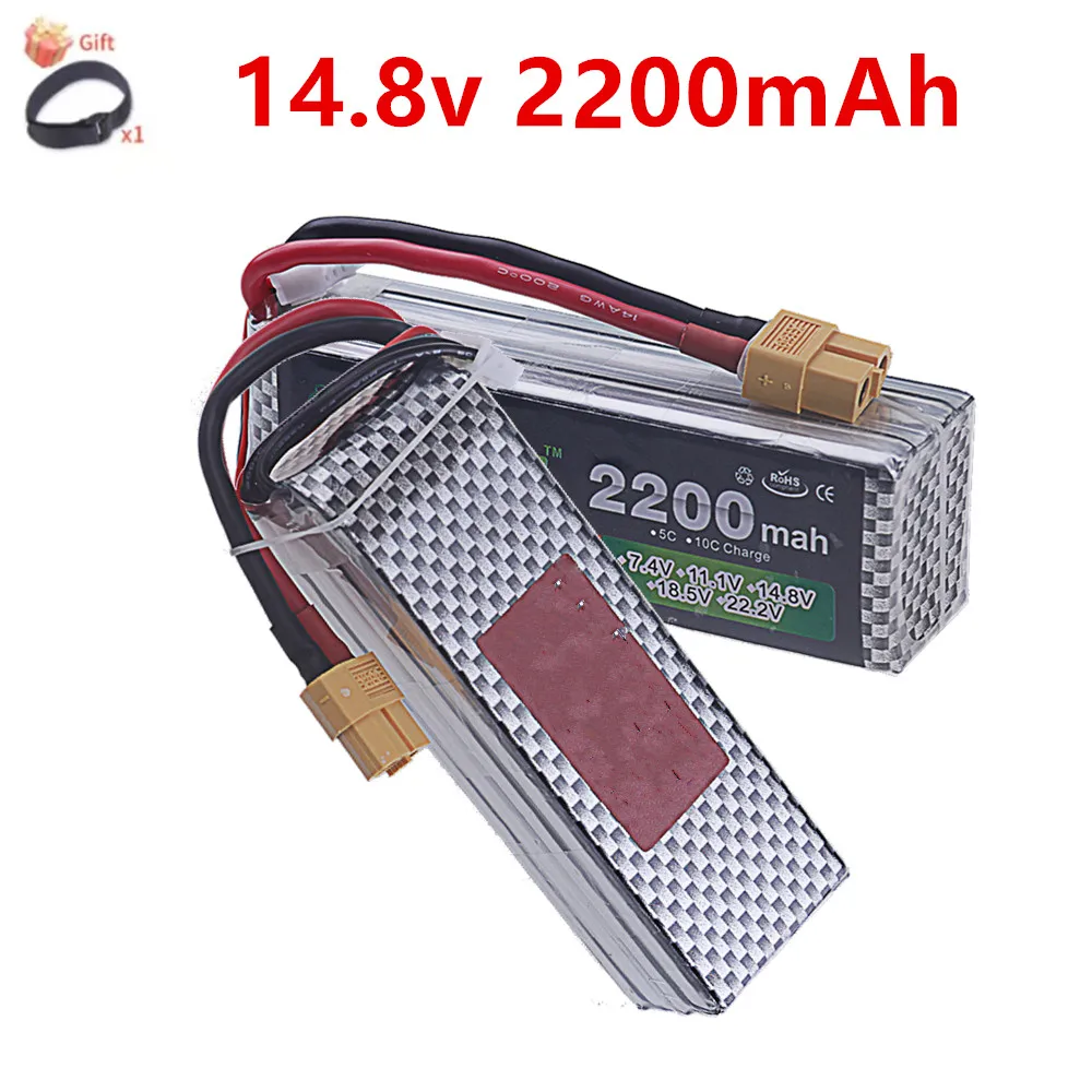 

14.8V 4S 2200mAh 60c Lipo Battery For RC FPV Helicopter Quadcopter Racing Drone Cars Boats Parts T/XT60 Plug 4S Battery