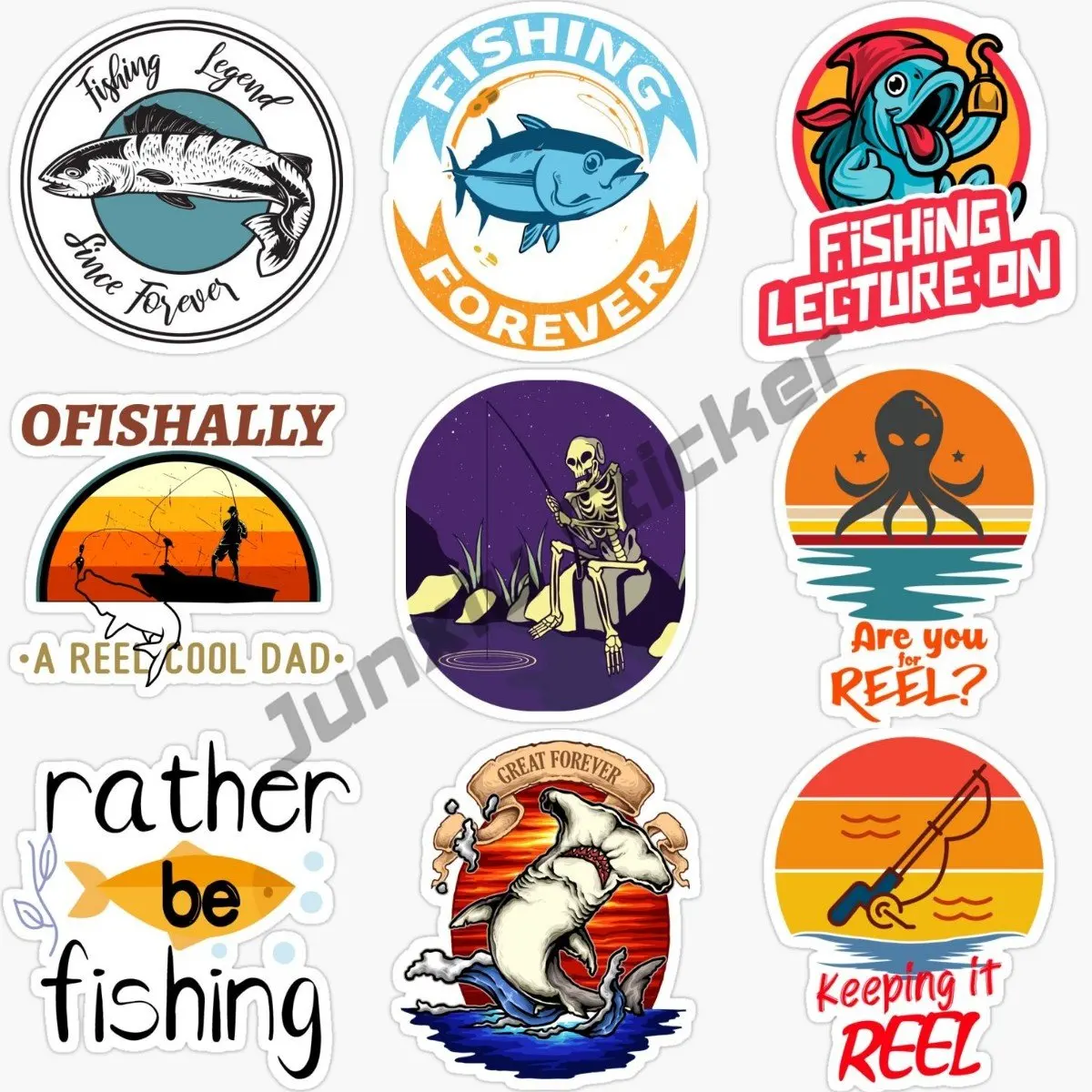 

Forever Fishing Decal Kayak Car Bumper Sticker Retro Art Skull Brown Trout Bumper Gadget