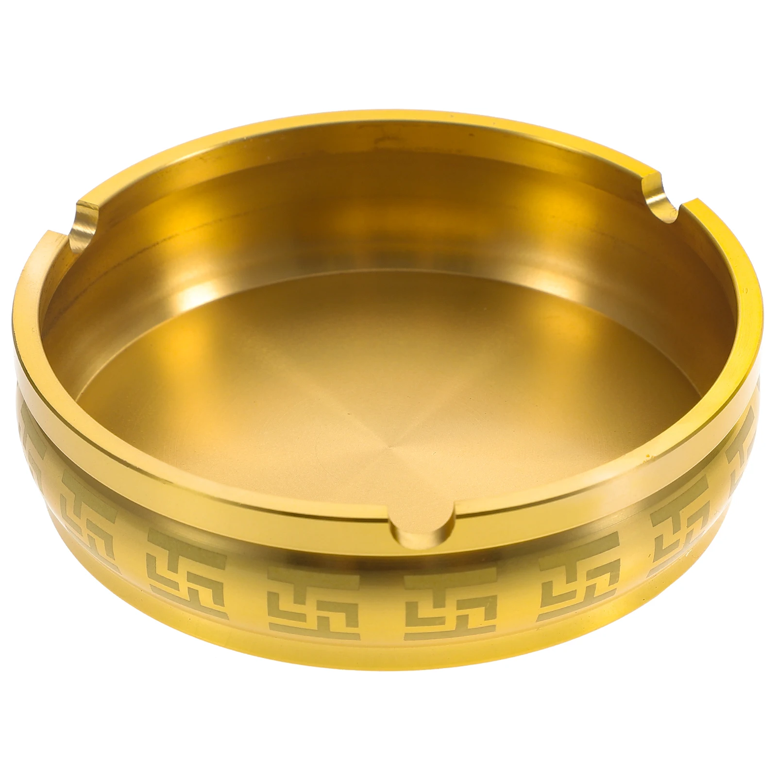 

Brass Ashtray Retro Back-texture Smoker Holder Tabletop Desktop Home Office Decorative Bronze Round Small Size