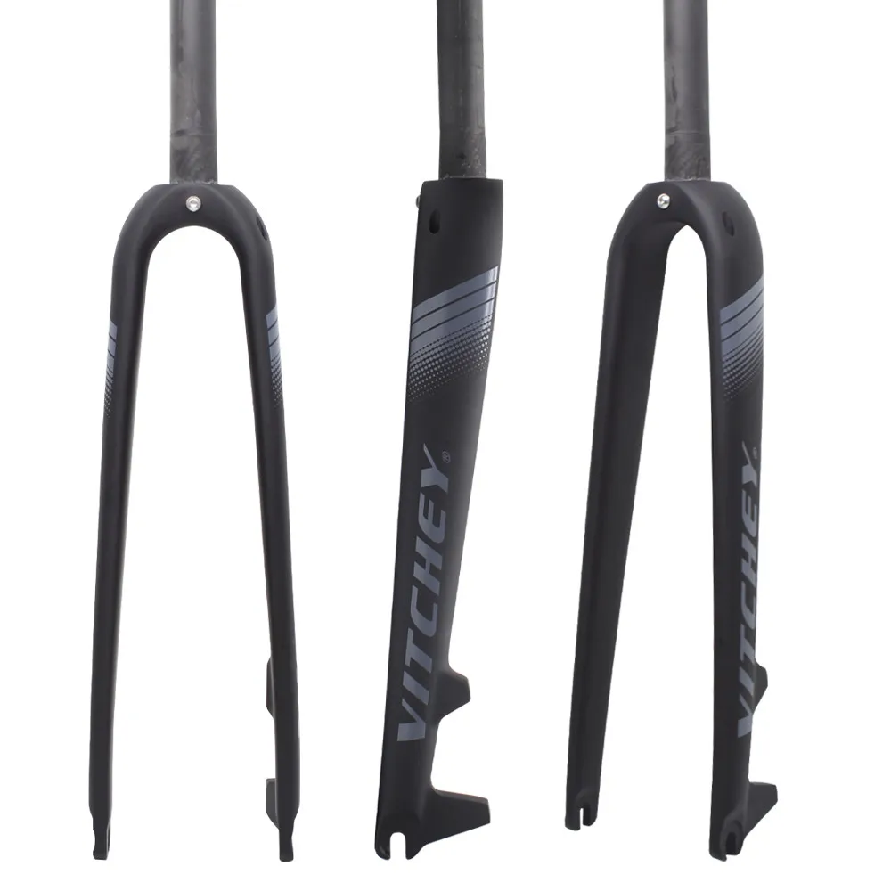 

Vitchey carbon fiber road/gravel bike front fork, internal cable routing halfway, quick-release disc brake, 700x40c size,28.6mm