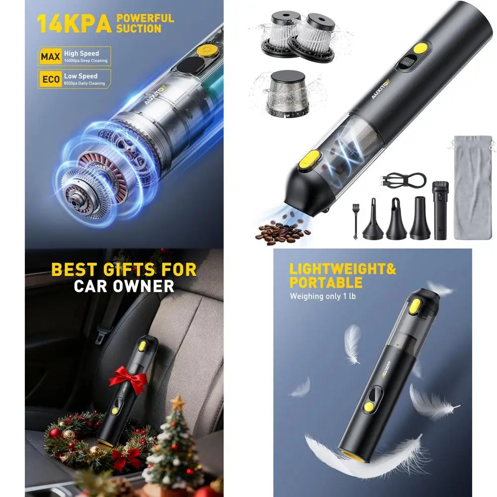 

Portable 14000Pa Cordless Handheld Vacuum Cleaner, 2-in-1 Suction & Blowing, Ideal for Cars, Homes, Pets, and Offices, Great Gif
