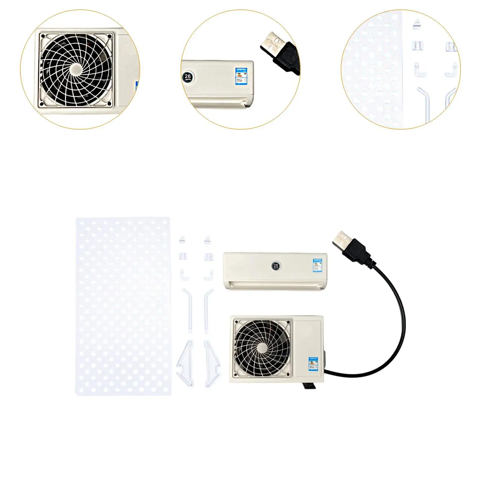 Décoration de maison de poupée, Mini climatiseur modèle USB, échelle 1:14, décor de salon, unité de climatiseur réaliste, petits meubles