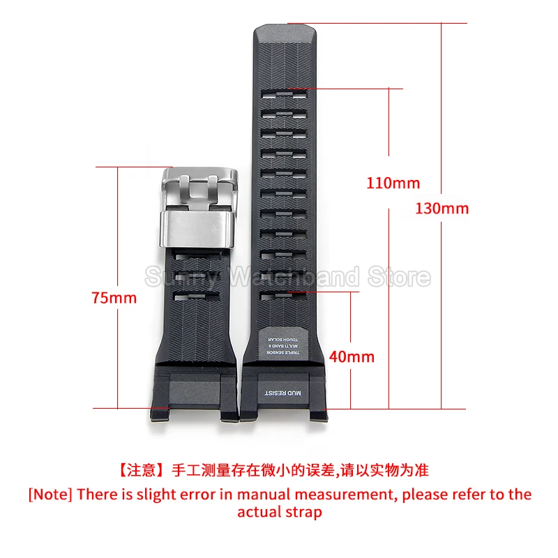 Special Concave Interface Resin Watch Bracelet for Casio Mudmaster 3rd Generation GWG-B1000 Watch Strap Black Army-Green Red - view 2