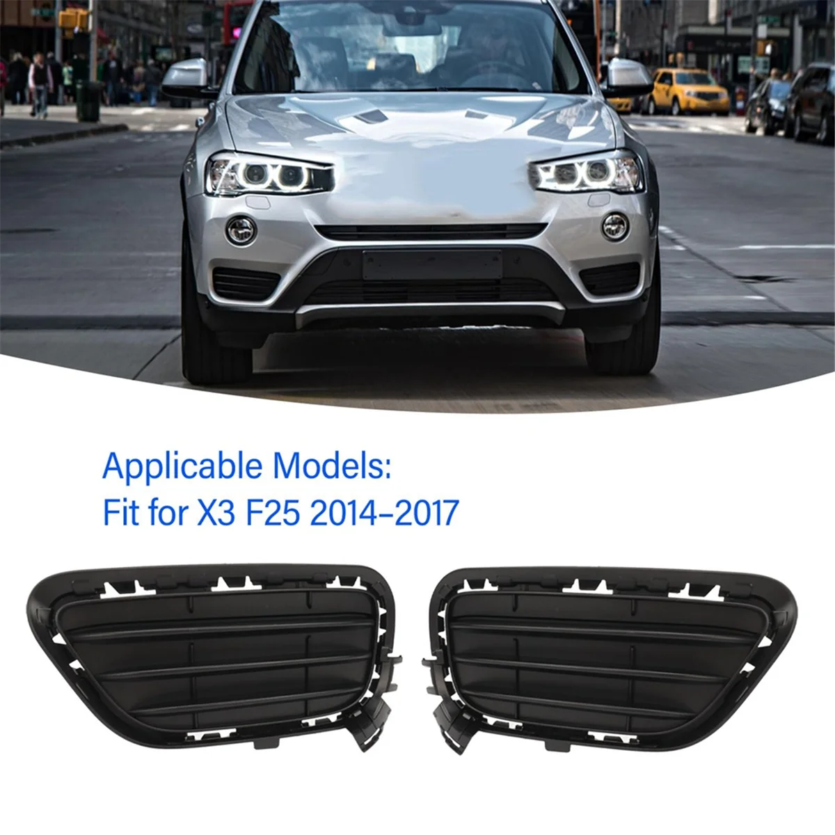 1 Pcs Right Front Bumper Mesh Fog Light Frame for BMW X3 F25 51117338514 BMW PartsN03R