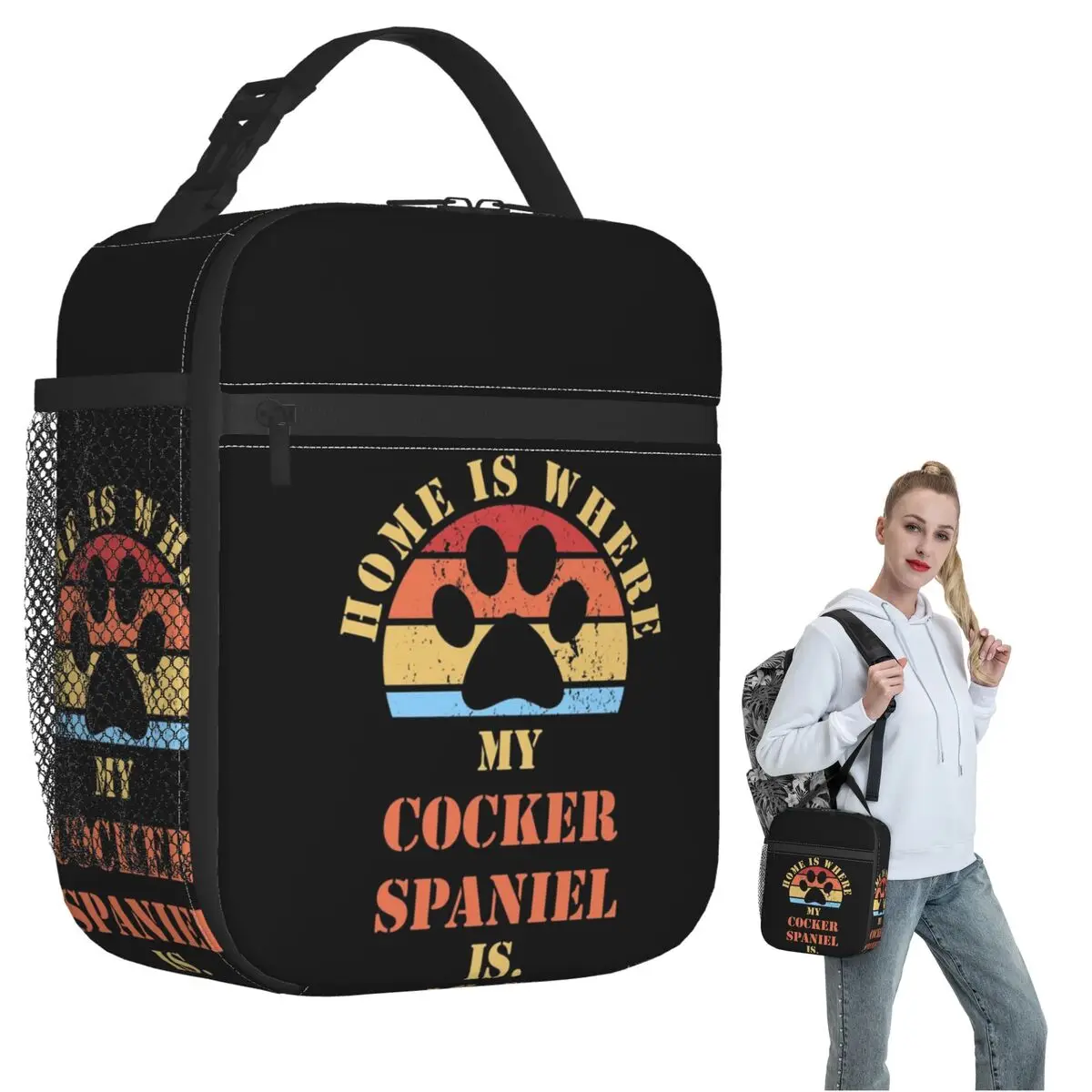 

COCKER SPANIEL Dogs Funny Quote For Dog Owner Insulated Lunch Bag for Women Children Leakproof Food Boxes Thermal Lunch Box Tote