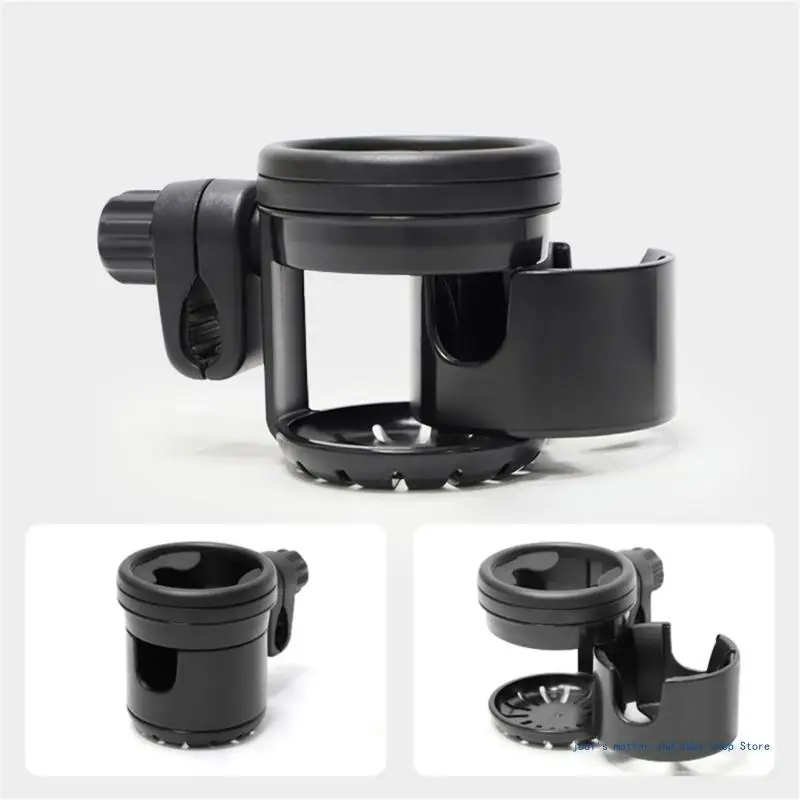 Pram Double Bottle Holder Universal Cup Holder 360° Rotating Coffee Holder Stand