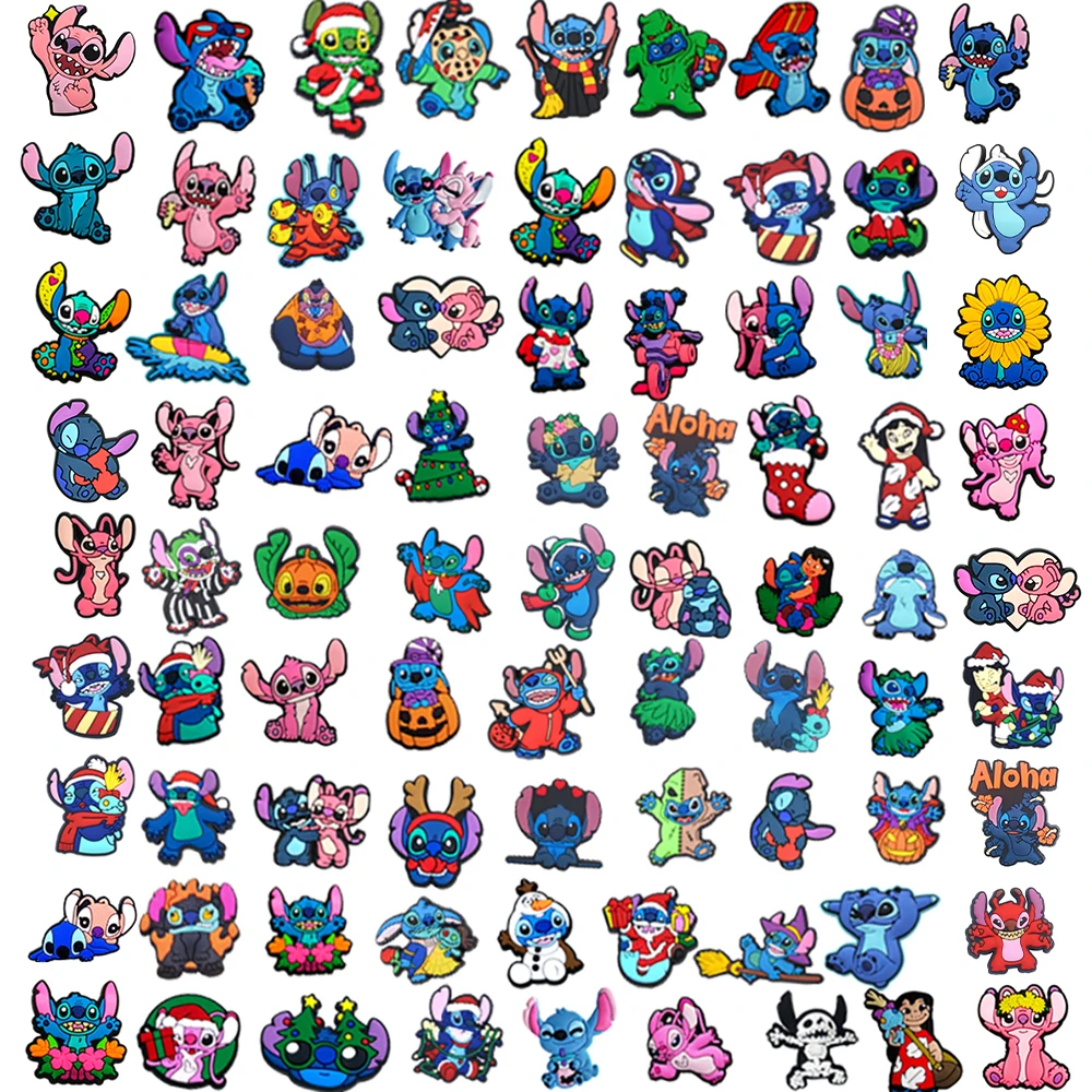 

Random Cartoon Potdemiel Cute Stitch Series PVC Shoes Accessories Fit with Hole wristbands DIY Detachable Waterproof Gifts