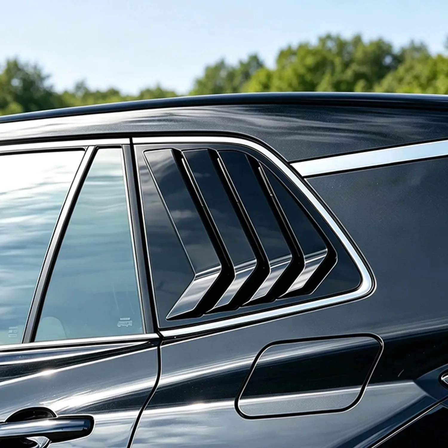 For Toyota RAV4 XA60 Wildlander 2026 + ABS Carbon Glossy Black Car Rear Louver Window Side Shutter Cover Trim Sticker Vent Scoop