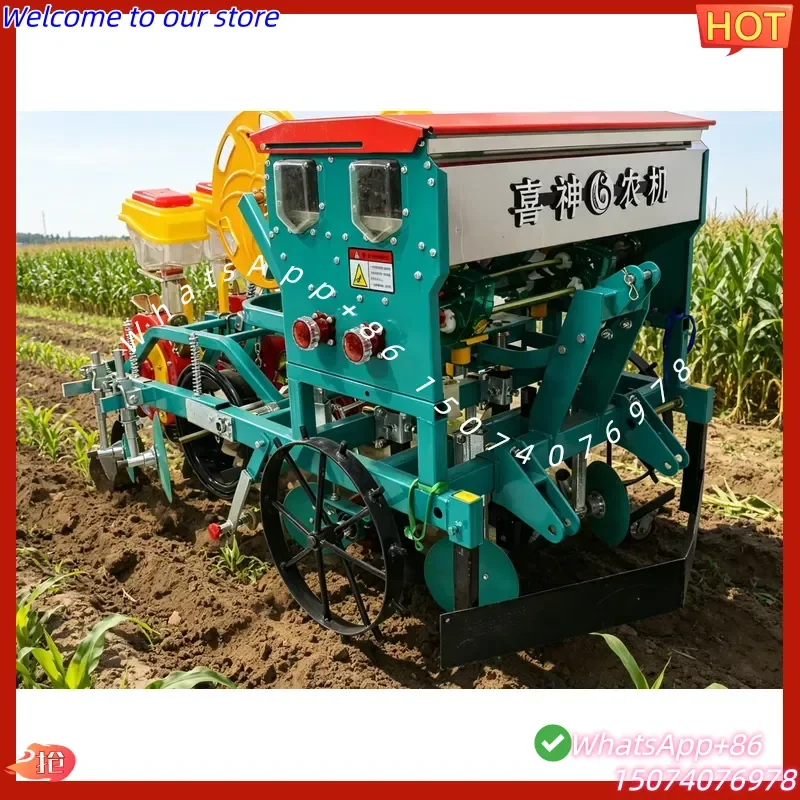 2026 Multifunctional One Film Two Row Corn Seeder Engine Gearbox Drip Irrigation Integrated Film Mulch Seeder for Dryland
